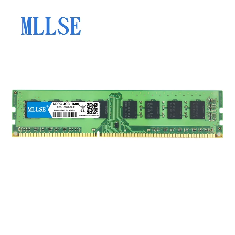 Mllse PC DIMM ram DDR3 4 Гб 1600 МГц 1,5 в память для настольного компьютера PC3-12800S 240pin без ECC компьютер PC ram