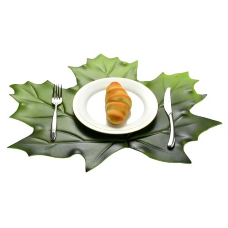 

CFen A's Hawaiian party decoration Plant Maple leaf EVA place mats dining table mats picnic mat Waterproof disc pad 6pcs