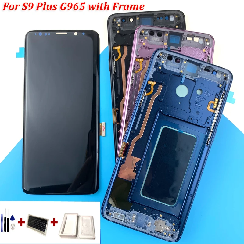 Оригинальный AMOLED Замена для SAMSUNG Galaxy S9 Plus ЖК сенсорный экран дигитайзер с рамкой