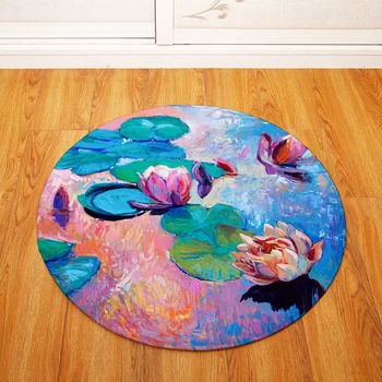 

Oil Painting Pattern Round Carpet Kids Play Tent Gym Rug Bedroom Living Room Coffee Table Floor Mats /Baby Crawling Carpets