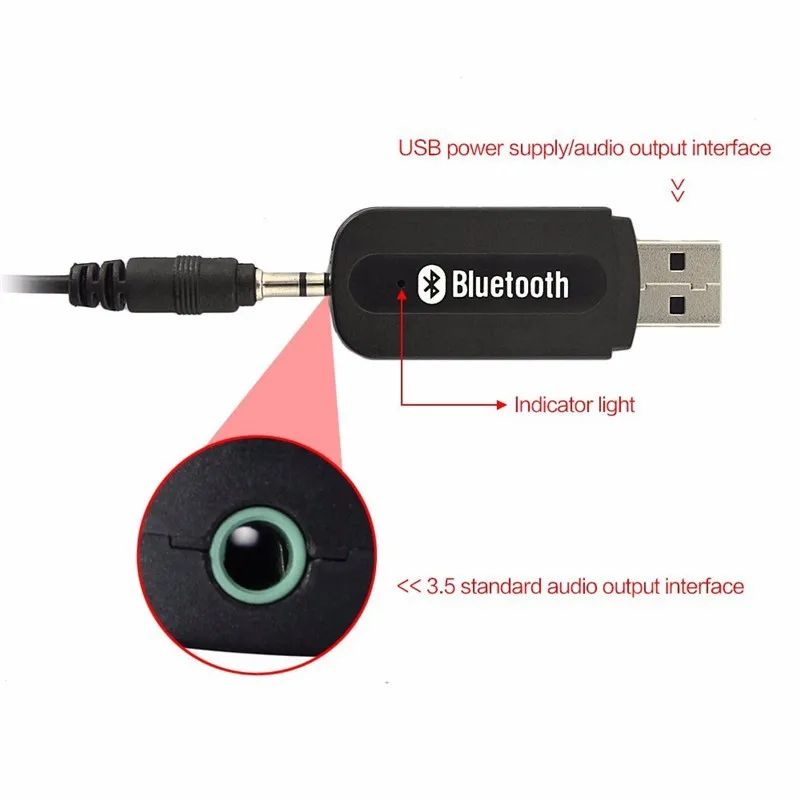 AINGSLIM Портативный USB Bluetooth аудио музыкальный приемник беспроводной адаптер 3,5 мм разъем аудио кабельный ключ доступа для Aux автомобильный динамик