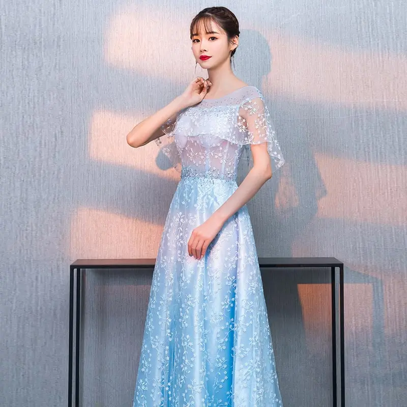 FADISTEE Новое поступление Вечерние Элегантные Выпускные платья Vestido de Festa халат De Soiree кружевные трапециевидные с круглым вырезом со стразами