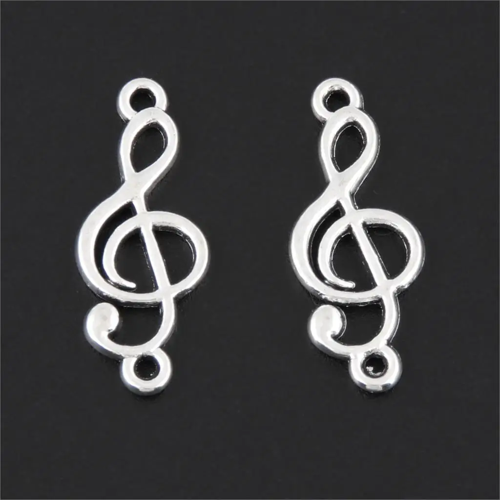 

5Pcs Antique Silver Music Note Charms Treble symbol Pendant Fit Necklaces Bracelet Jewelry Making Diy Handmade 24X10mm A3213