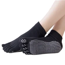 BESGO 1 пара женские спортивные носки с противоскользящим силикон в горошек Нескользящие танцевальные носки для пальцев спортивные носки для спортзала