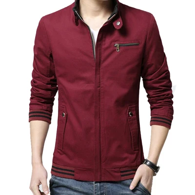 Коллекция весна года. Мужская повседневная куртка из горной кожи. Мужская куртка цвета хаки со стоячим воротником. Мужская куртка 4XL. Приталенная хлопковая верхняя мужская куртка. Осенняя куртка SA222 - Цвет: Red