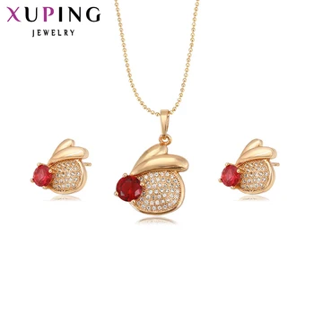 

Xuping Fashion Jewelry Sets African Bridal Gold Color Plated Pendants Luxury Jewelry for Women Wedding Gift 61869