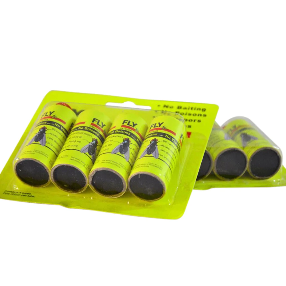 16 Rolls/4Pack Insect Bug Fly Glue Paper Catcher Trap Ribbon Strip