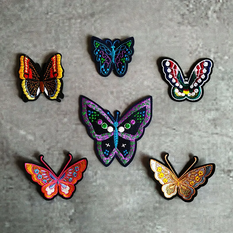 

New Fashion Butterfly Applique Iron Patches For Clothing Embroidered Patches Jacket Clothes Patch DIY Accessories Cloth Sewing