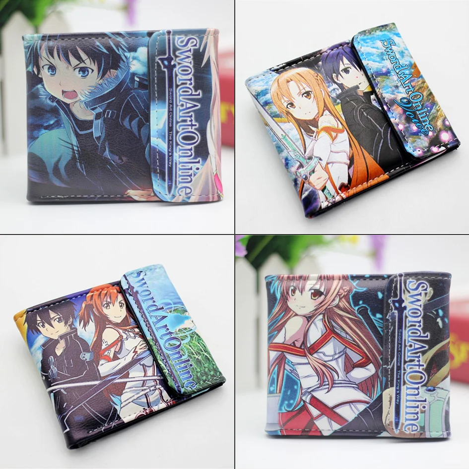 Anime Wallet Men Sword Art Online Naruto PU Leather Short Wallet Card Holder
