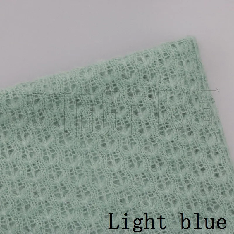 150*150 см трикотажное акриловое тонкое полотно для новорожденных фото реквизит фоновое одеяло корзина для новорожденных - Цвет: light  blue