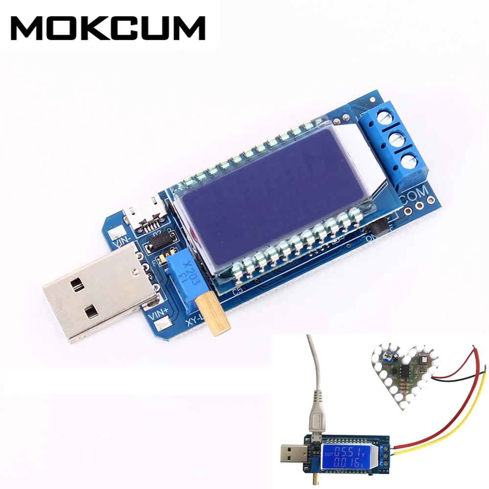 Регулируемый понижающий USB модуль питания с ЖК дисплеем вольтметр амперметр