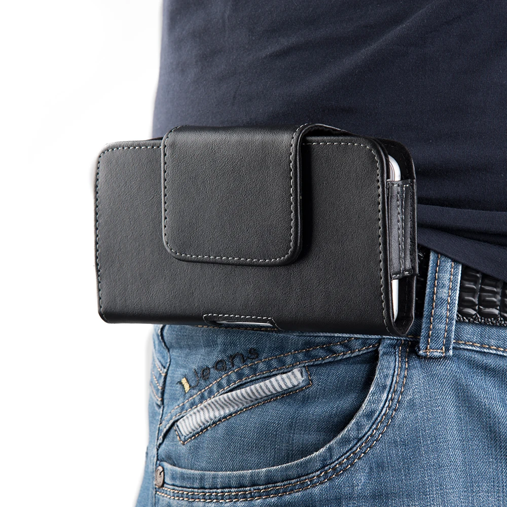 Mobile Phone Bag Belt Clip Holster Leather Phone Pouch Case 5.5Inch ...