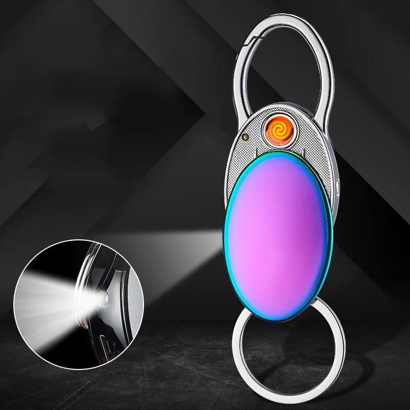 USB зарядка ветрозащитная зажигалка многофункциональный аварийный фонарик