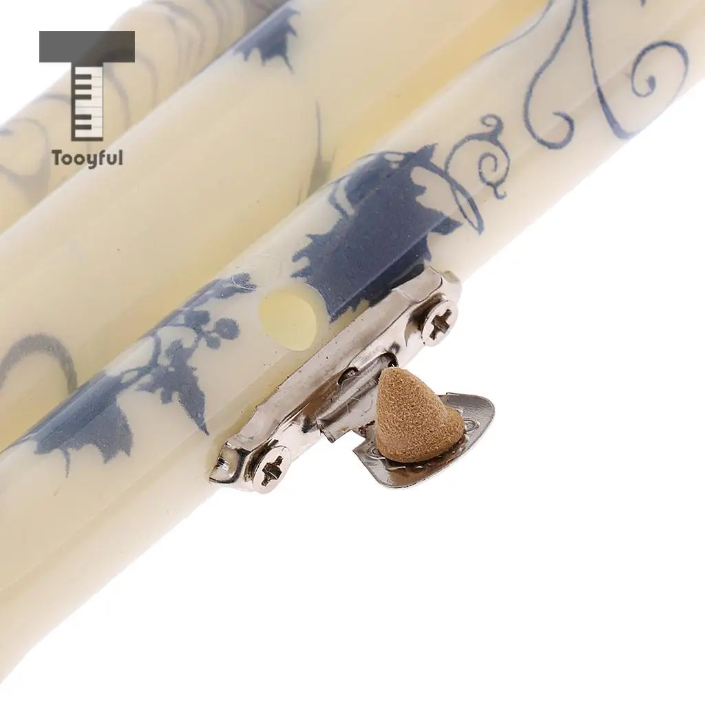 Tooyful Chinese Cucurbit Flute Hulusi Gourd Flauta Hulusi C/Bb Key Porcelain Calabash Flute Folk Musical Instrument with Case