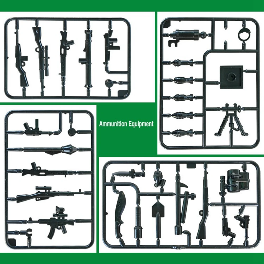 33pcs moc Military Weapon Building Blocks SWAT World War 2 WW2 Army soldiers Weapon Kids Brick