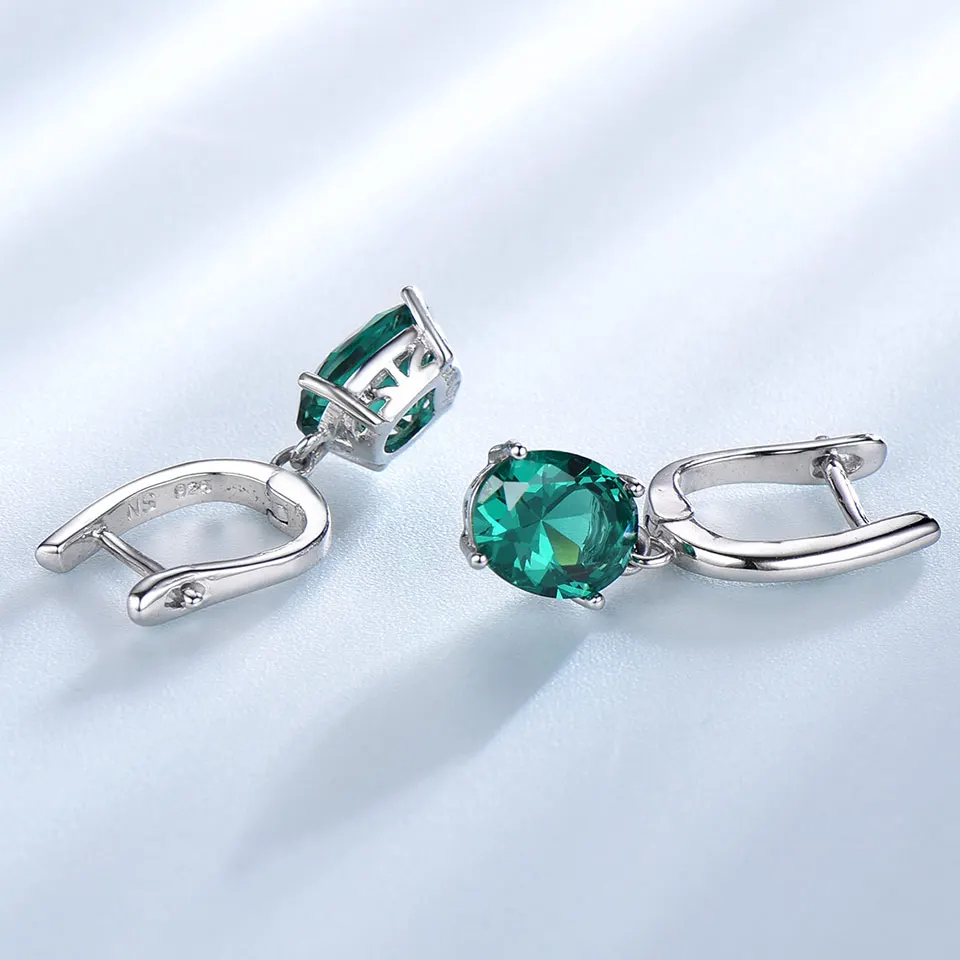 Najtaniej UMCHO szmaragd kamień długi klipsy dla kobiet oryginalne 925 Sterling Silver Korea kolczyki moda mała biżuteria ślubna prezent