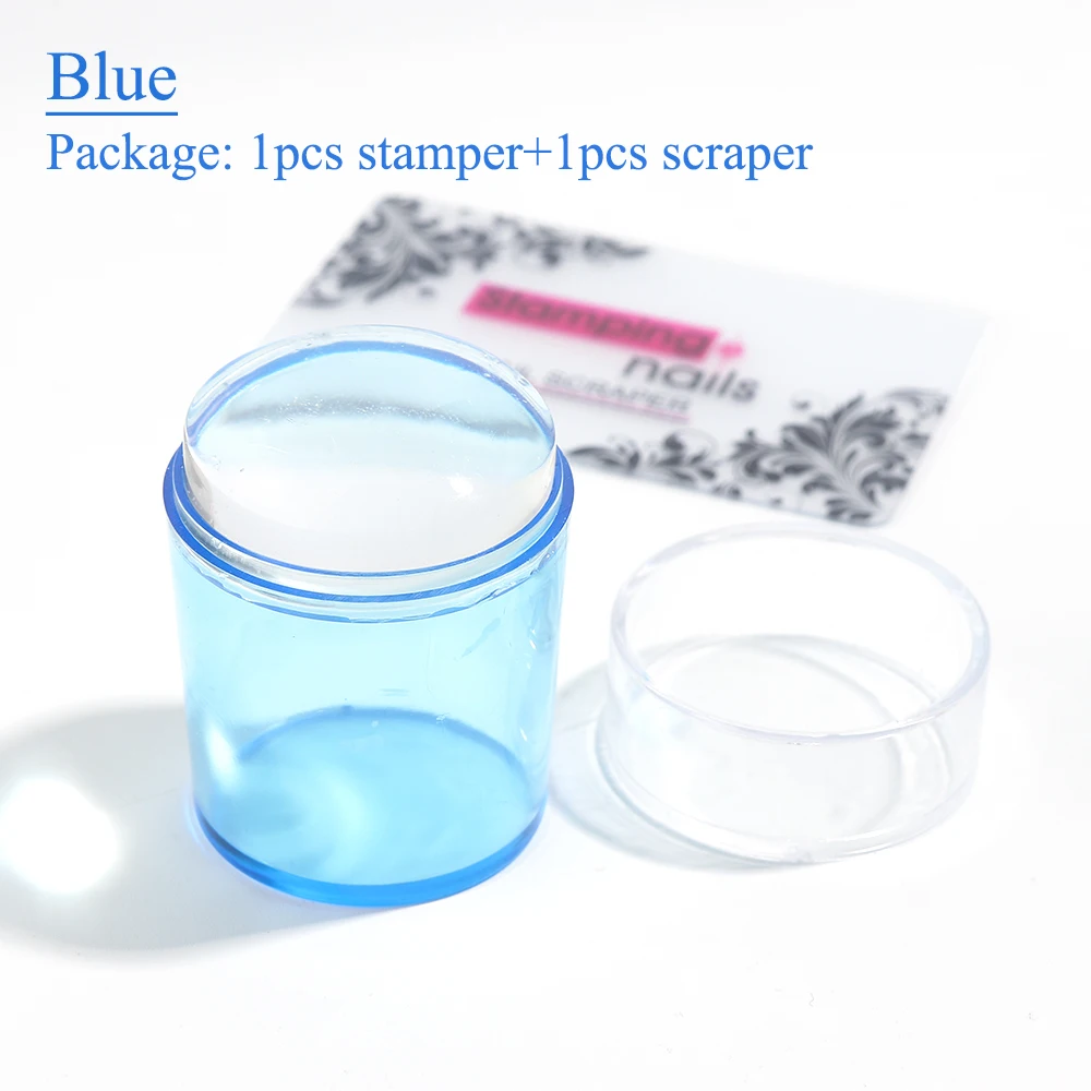 Blue nail stamping plates stamper