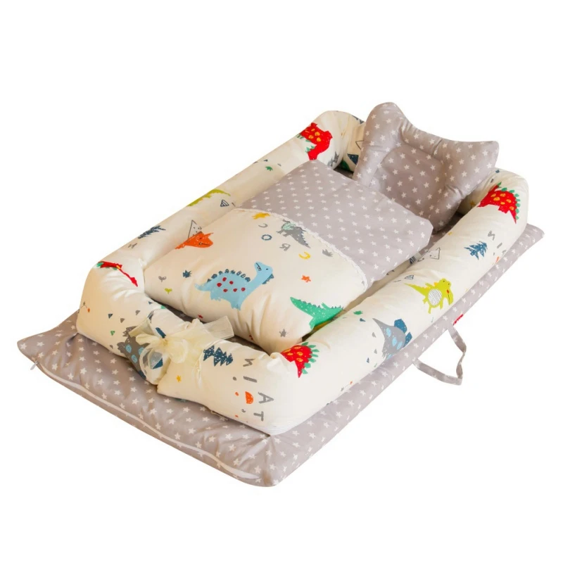 Популярная портативная детская кровать-гнездо для новорожденных, детская кроватка для сна, артефакт для новорожденных, дорожная кровать для ухода за ребенком с бамперной подушкой - Цвет: C17