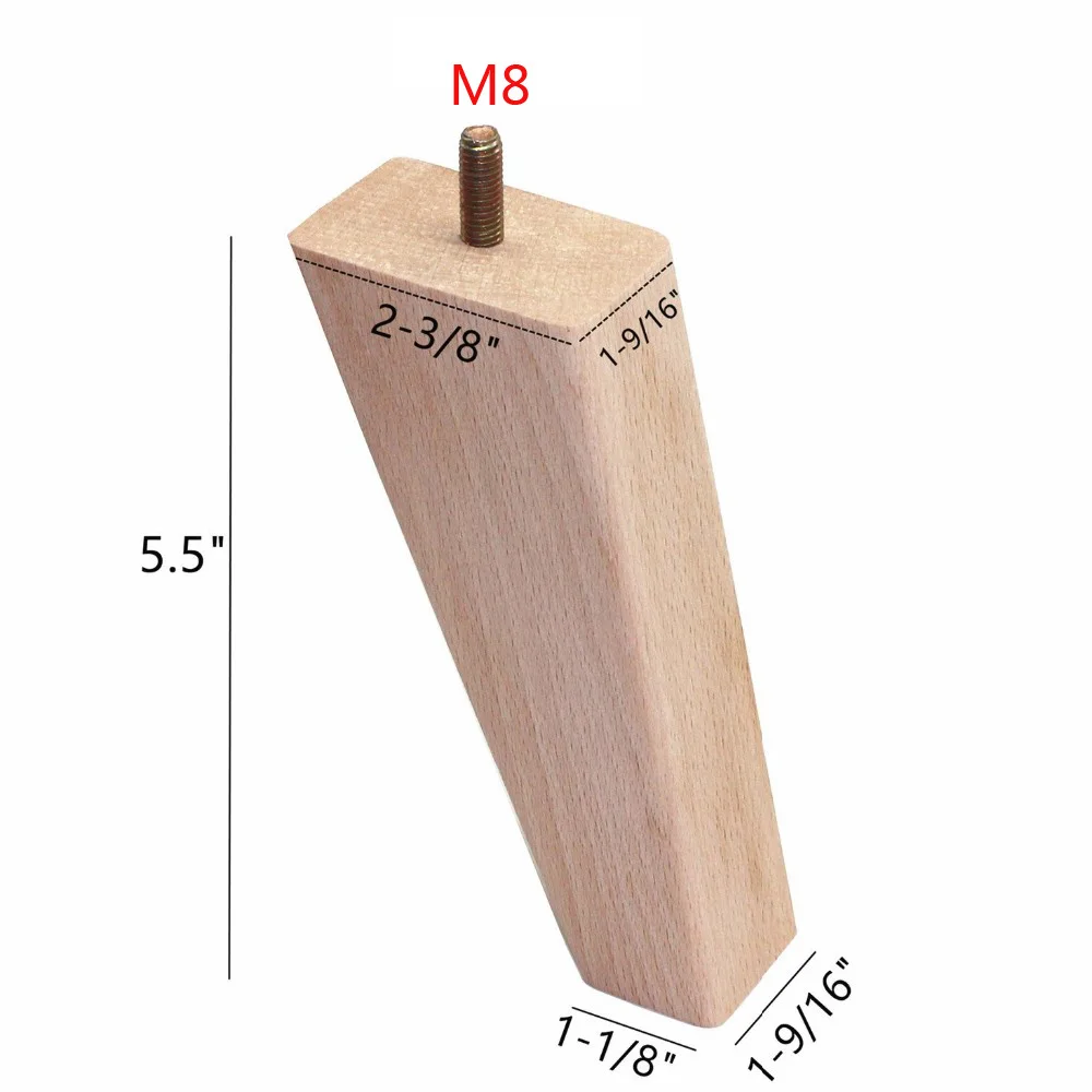 4 шт. бука конические замена диван стул оттоманский Loveseat стол шкаф деревянная мебель ноги мебель деревянные ножки