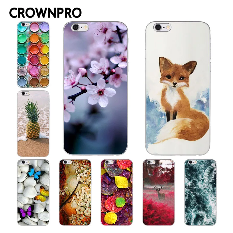 

CROWNPRO Soft Silicon FOR iPhone 5 5S SE 6 6S 7 8 Plus X Phone Back FOR Capa iPhone 7 Case FOR Funda iPhone 6 Case FOR iPhone 5S