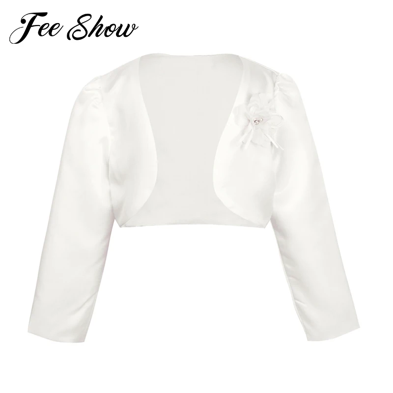 

Baby Girls Lace Cardigan Girls Bolero Cardigan Long Sleeve Flower Jacket For Wedding Dress Party Ivory Girls Clothes Outerwear