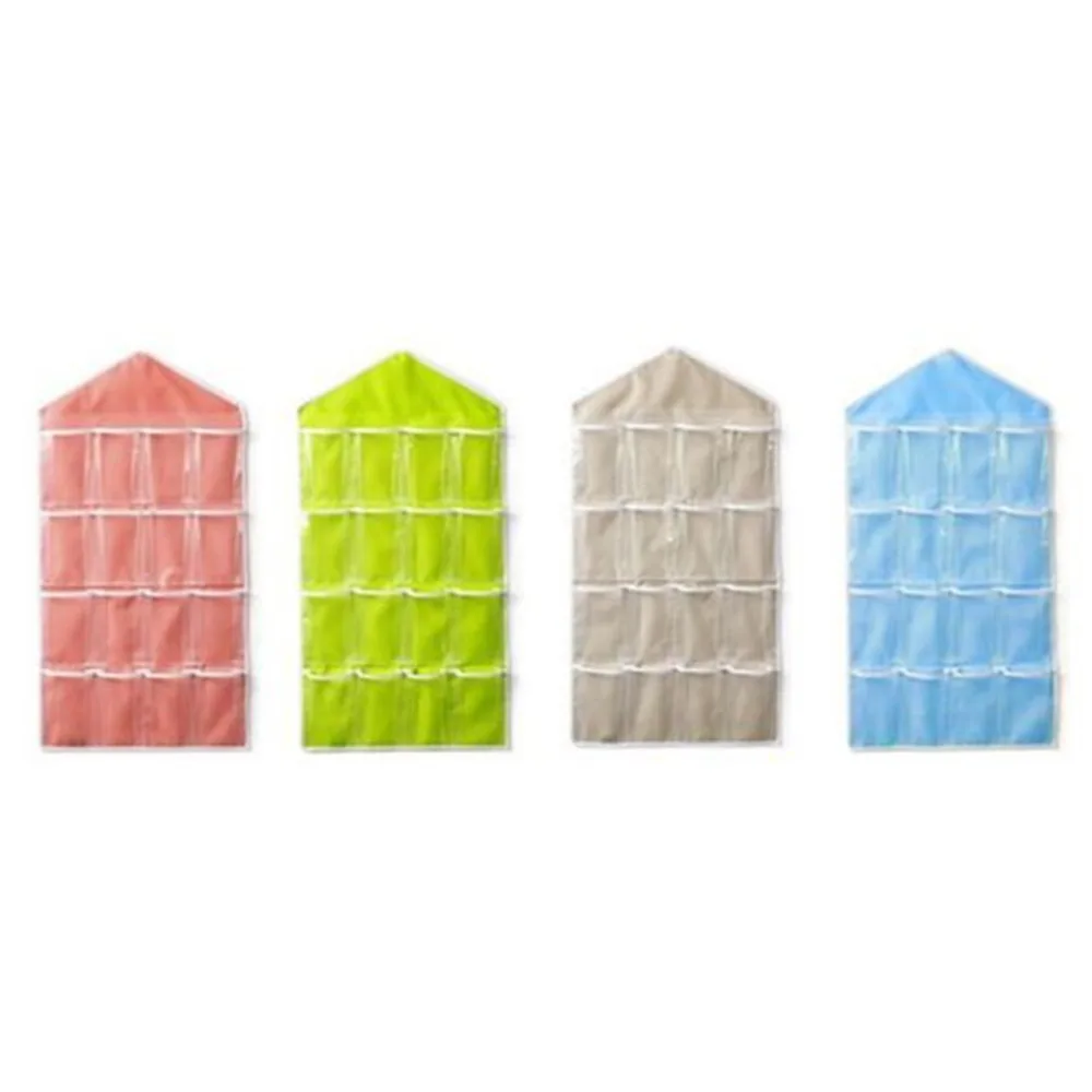 4 цвета 16 карманов прозрачный пакет подвесной на дверь вешалка аккуратное хранение органайзер для дома ванной комнаты мелочи для дома