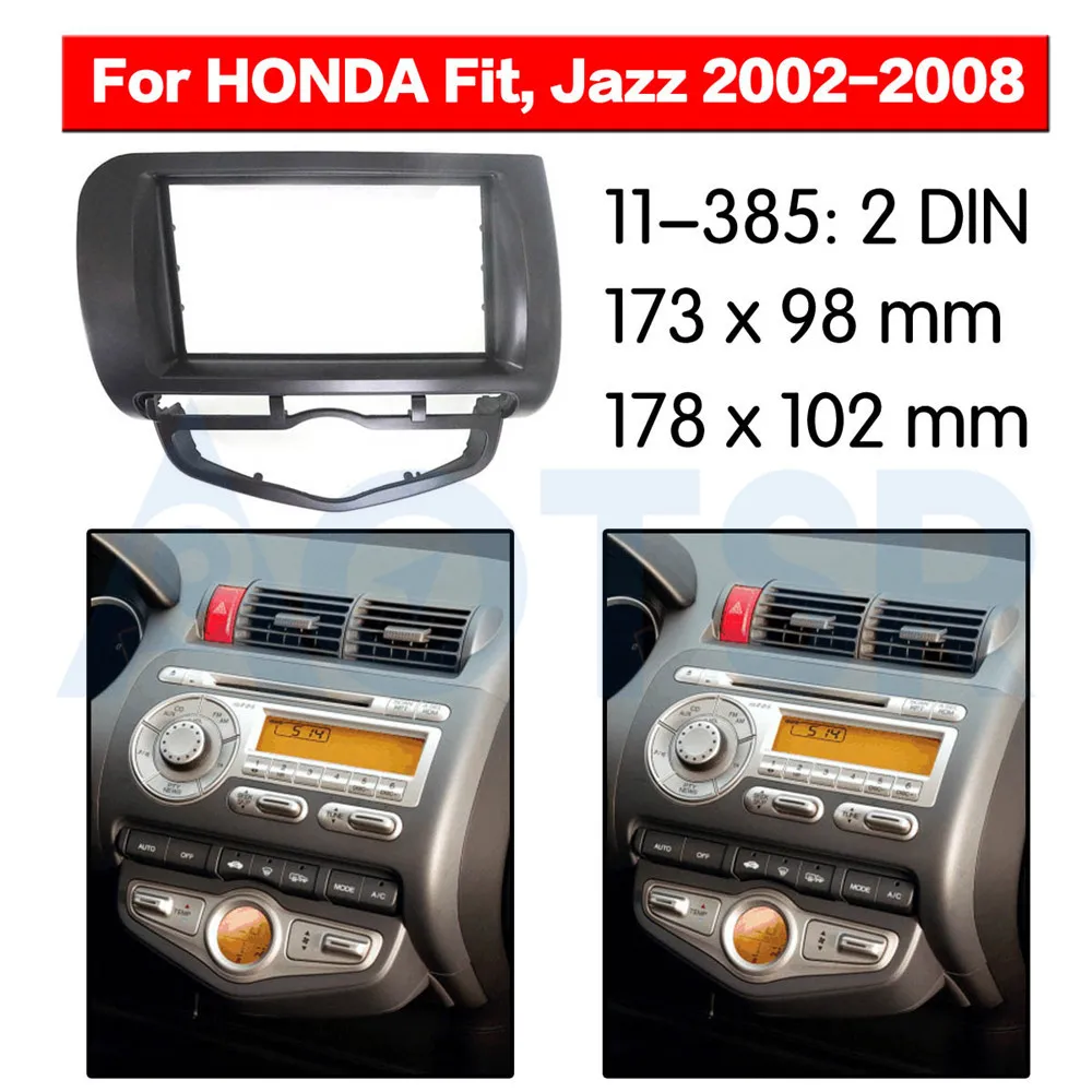 2 din радио фасции для HONDA Fit Jazz 2002-2008 стерео аудио панель установка приборной панели комплект рамка адаптер Радио Стерео DVD