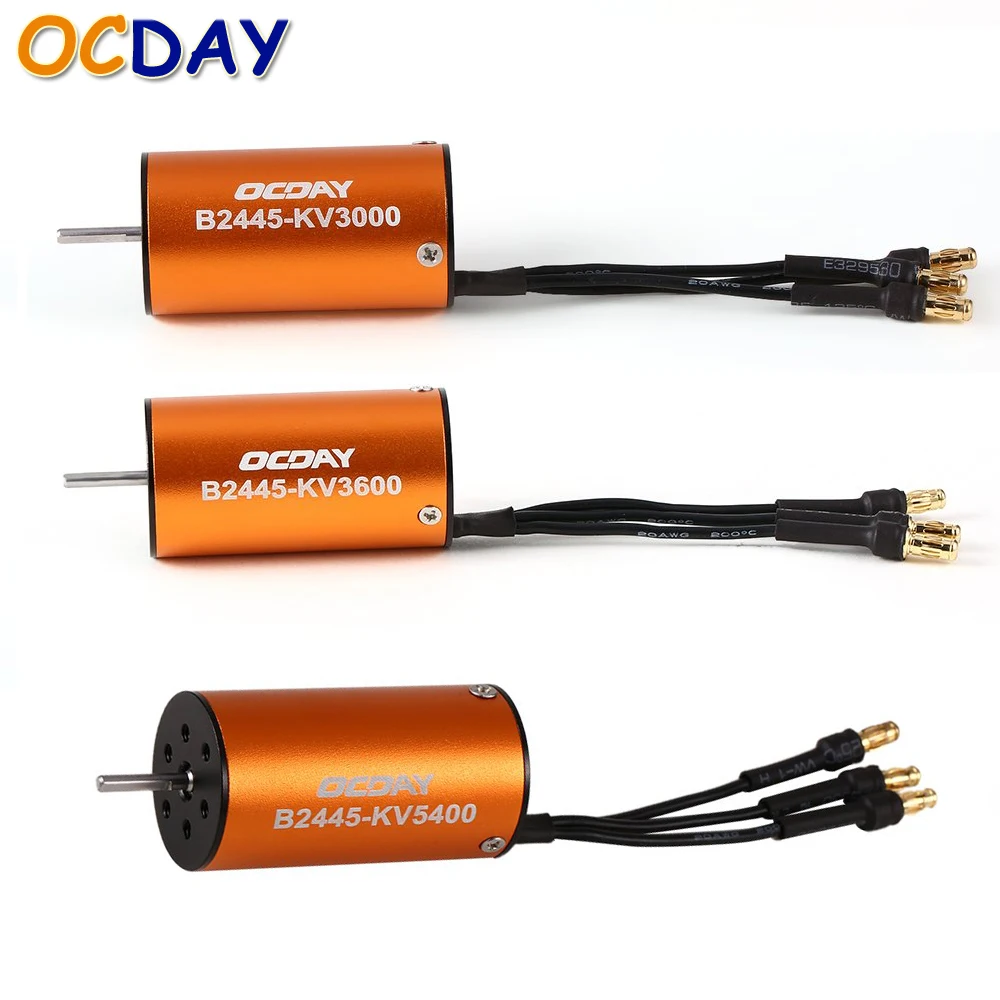 

1pcs OCDAY 2445 B2445 3000KV 3600KV 5400KV Motor Senseless Brushless Motor Waterproof Motor for 1/16 1/18 RC Car