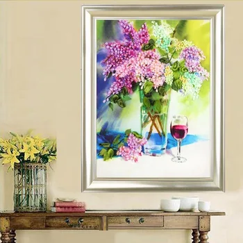 

45x55cm Flower Dance Needlework 3d Cross Stitch Kit Unfinished Ribbon Embroidery Painting Blooming Flowers Fashion Home Decor