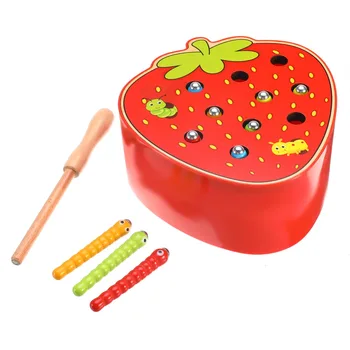 

Wooden Strawberries Education Toys Memory Training Matching Building Blocks Hand Crafted Toy Gadgets Colorful Funny