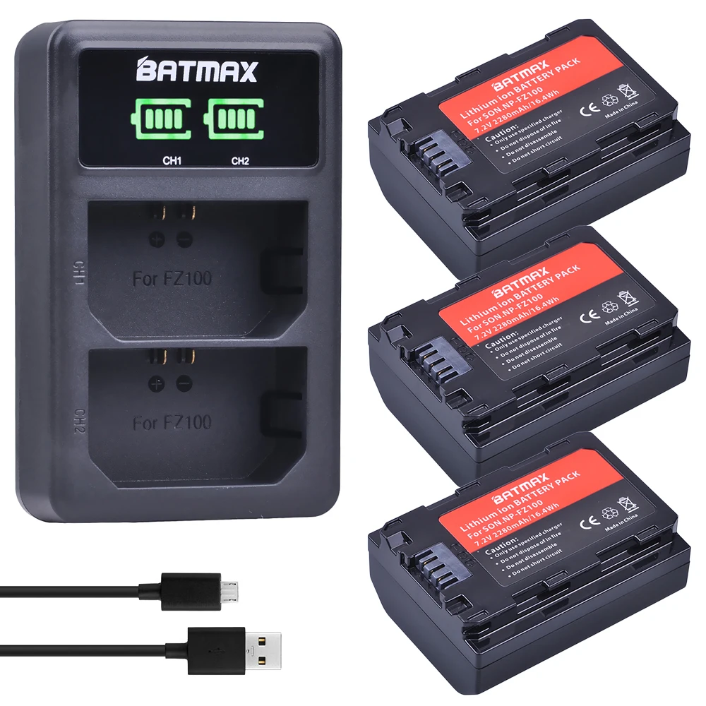 Preise 3 stücke NP FZ100 NP FZ100 NPFZ100 Batterie + NP FZ100 LED Dual Ladegerät für SONY ILCE 9 A7m3 a7r3 A9 7RM3 BC QZ1 Kamera