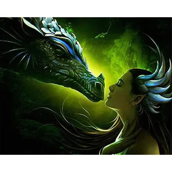 

Painting By Numbers DIY Dropshipping 40x50 60x75cm dragon immortal beauty Figure Canvas Wedding Decoration Art picture Gift