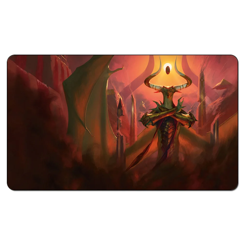 Ангел боевой Дракон Playmat) волшебный Настольные игры playmats, резиновые таблицы площадку, сбор Дизайн Playmat Бесплатный подарок мешок - Цвет: Коричневый