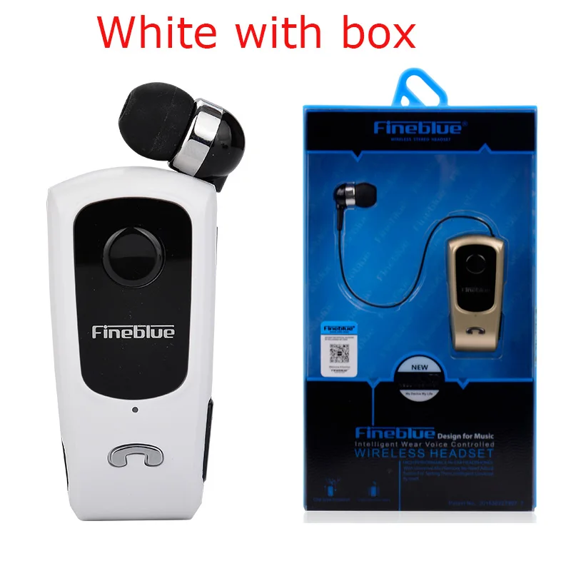 Fineblue F920 беспроводные Bluetooth наушники Auriculares водительские звонки напоминают о спортивной ходовой одежде гарнитура с зажимом для телефона бесплатный Чехол - Цвет: White with box
