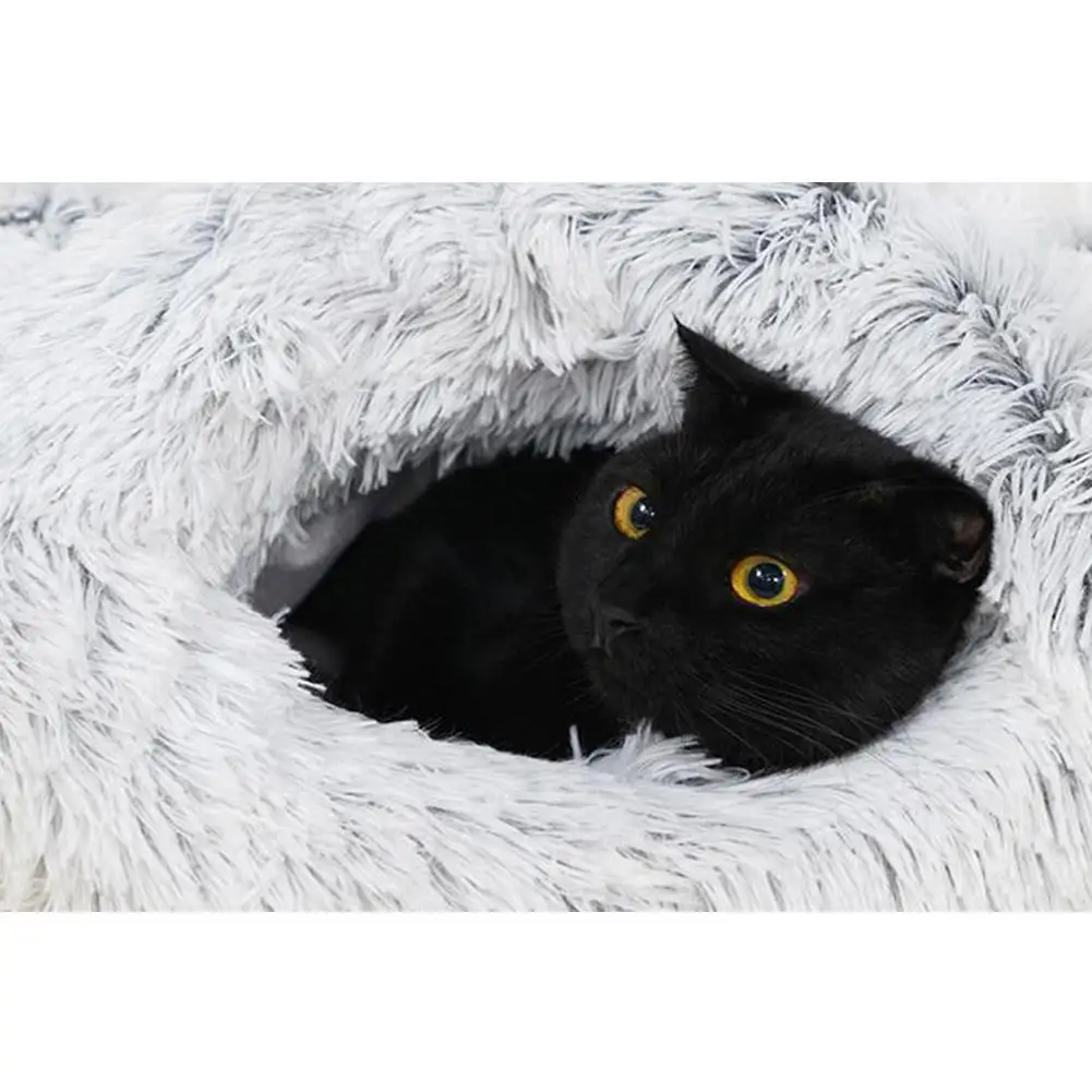 Pet Cat Dog Soft Warm Nest Kennel Bed Washable Deep Sleeping Bag Nest House For Small Dogs Cats Winter Warm Sleeping Bed Mat