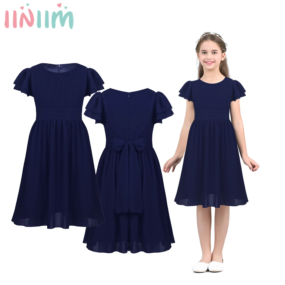 pleated flower girl dress