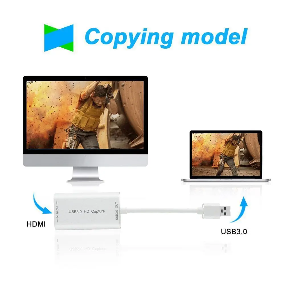 HDMI к USB 3,0 устройство карты захвата ключ 1080P видео аудио адаптер Win Mac US