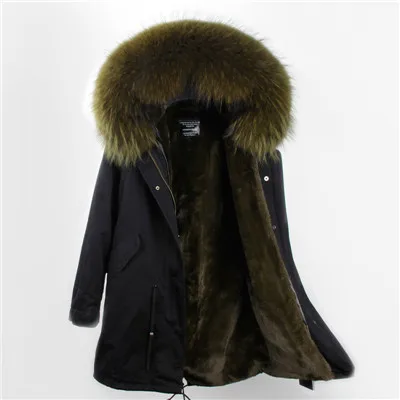 Зимняя куртка, фирменный стиль, женская красная, синяя, длинная, съемная подкладка, большой цвет, мех енота, с капюшоном, пальто, парки, верхняя одежда - Цвет: 22