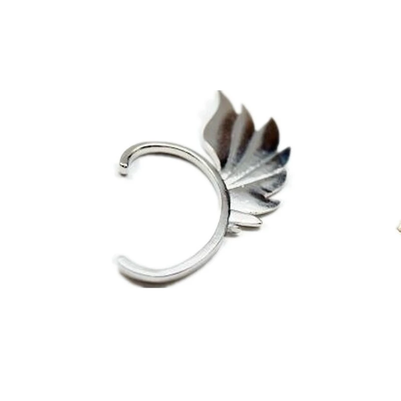 Панк стиль фея Цепь Ухо Манжеты крылья серьги клип для мужчин и женщин ювелирные изделия подарок - Окраска металла: Silver