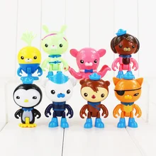 8 sztuk/partia Octonauts rysunek zabawki kapitan Barnacles Peso Shellington Dashi Tweak Doll figurki Model Toy dla dzieci
