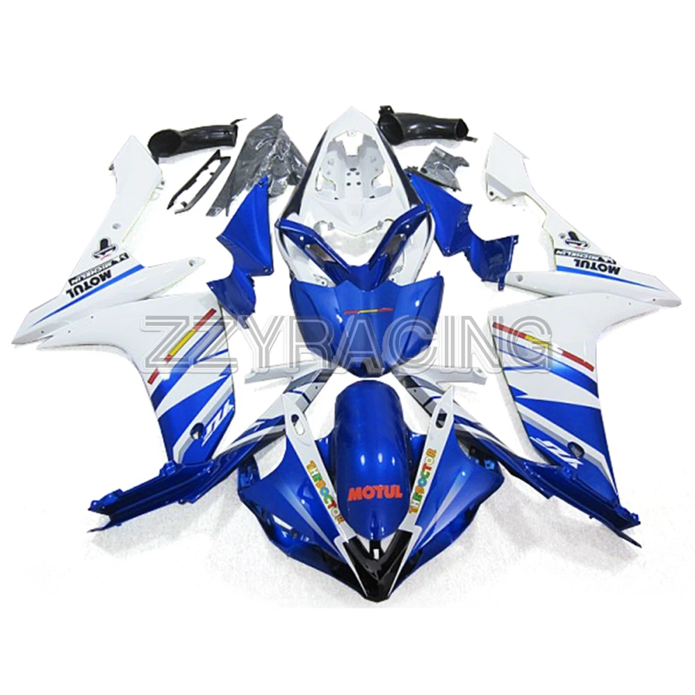 Инжекционные Обтекатели для Yamaha YZF R1 2007 2008 панели ABS пластик YZF1000 07 08 Полный корпус работы Синий Белый Cowlings