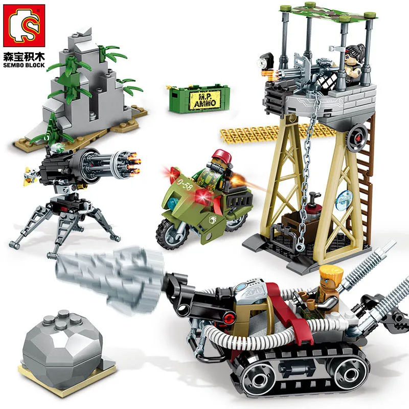 

Sembo Diamon Nano Blocks Black Gold Resource Defense Compatible LeSet Technic Mustang Building Brick Educational Toy Gift