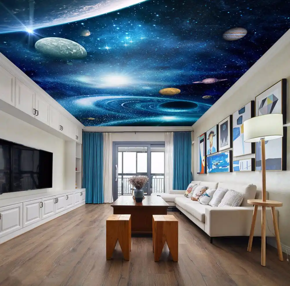 Universe Outer Space 3d Ceiling Wallpaper For Hall Living Room 3d