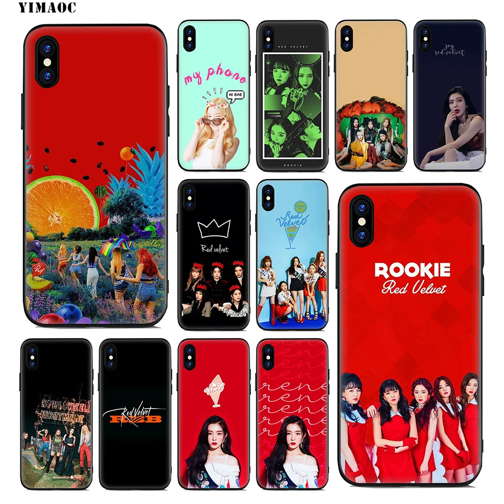 

YIMAOC Red Velvet RedVelvet Soft Silicone Case for iPhone 11 Pro Xr Xs Max X or 10 8 7 6 6S Plus 5 5S SE