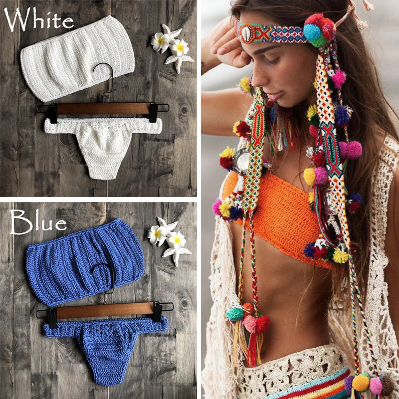 2019 Sexy knitting Women Swimsuit Swimwear Female Brazilian Bodysuit Set Bathing Suit Swim Wear Beach Summer Biquini Wonder
