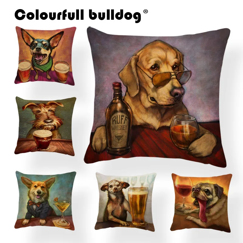 

Animal Dog Cover Corgi Pug Cushion Pillow Case French Bulldog Chihuahua Pillow Case Covers Home Decorative Throw Pillow Linen
