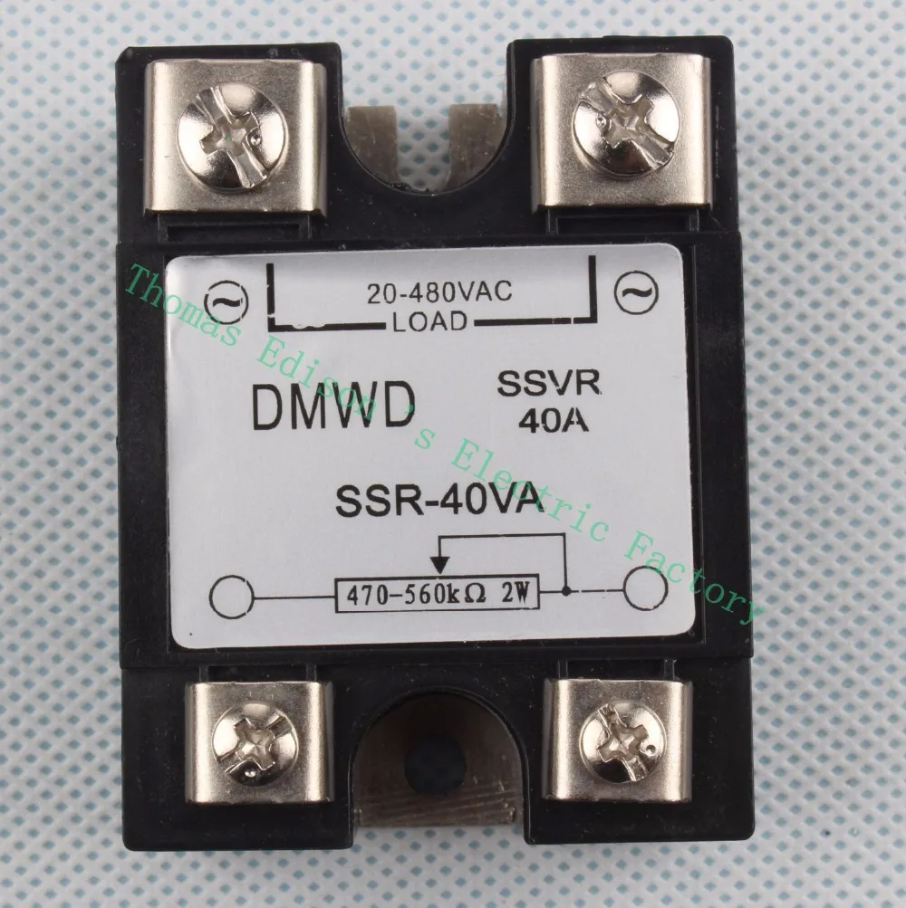 Твердотельное реле SSR 40VA 40A 470 560k ohm до 20 480V AC твердотельного сопротивления