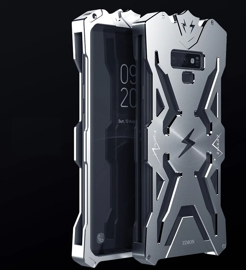 Популярный роскошный противоударный металлический чехол для samsung Galaxy S8 Plus S7 Edge Zimon алюминиевый чехол для телефона s для samsung Note 9 Note9 - Цвет: Серебристый