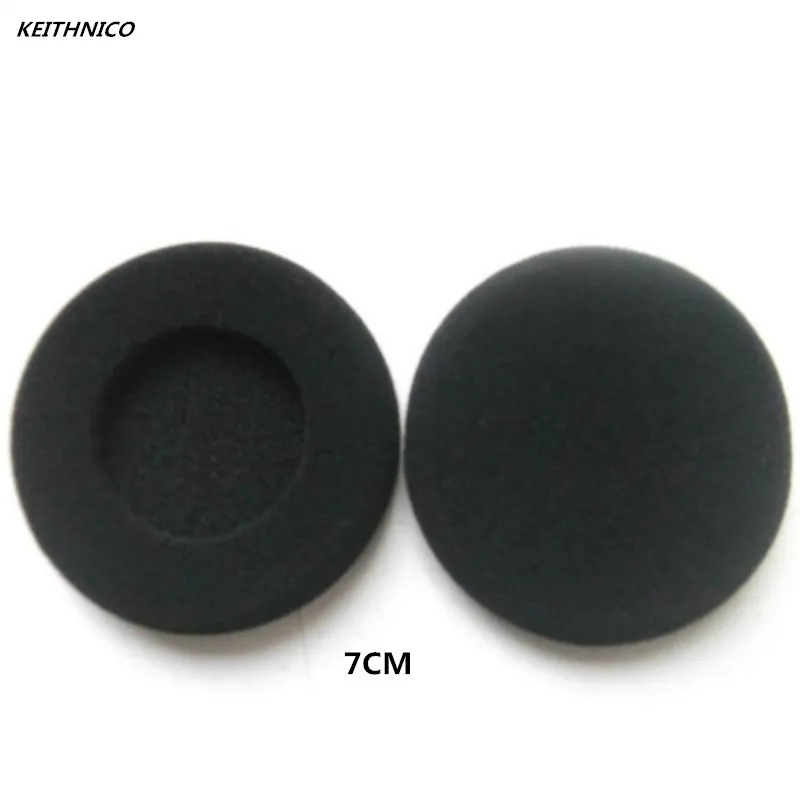 

KEITHNICO 10Pcs Diameter 7cm Black Soft Foam Sponge Ear Pad Cover Earbud Cap Replacement For Headphone Earphone Headset