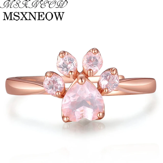 MSXNEOW Adjustable wedding Ring Animal Clam Pink Natural Gemstone Rose Quartz 92 MSXNEOW Adjustable wedding Ring Animal Clam Pink Natural Gemstone Rose Quartz 92